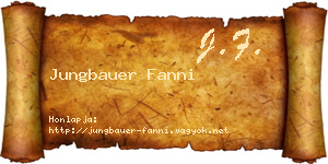 Jungbauer Fanni névjegykártya